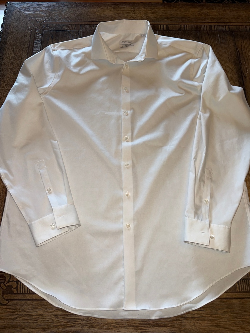 Calvin Klein Men's Non-Iron Slim Tall Stretch White Dress Shirt
